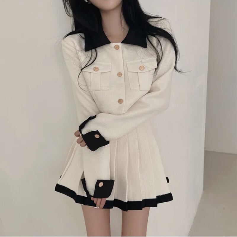 2カラー セットアップ 上下セット ブラック ショートジャケット