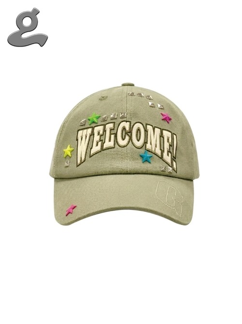 GRAPE Star-Studded Canvas Baseball Cap