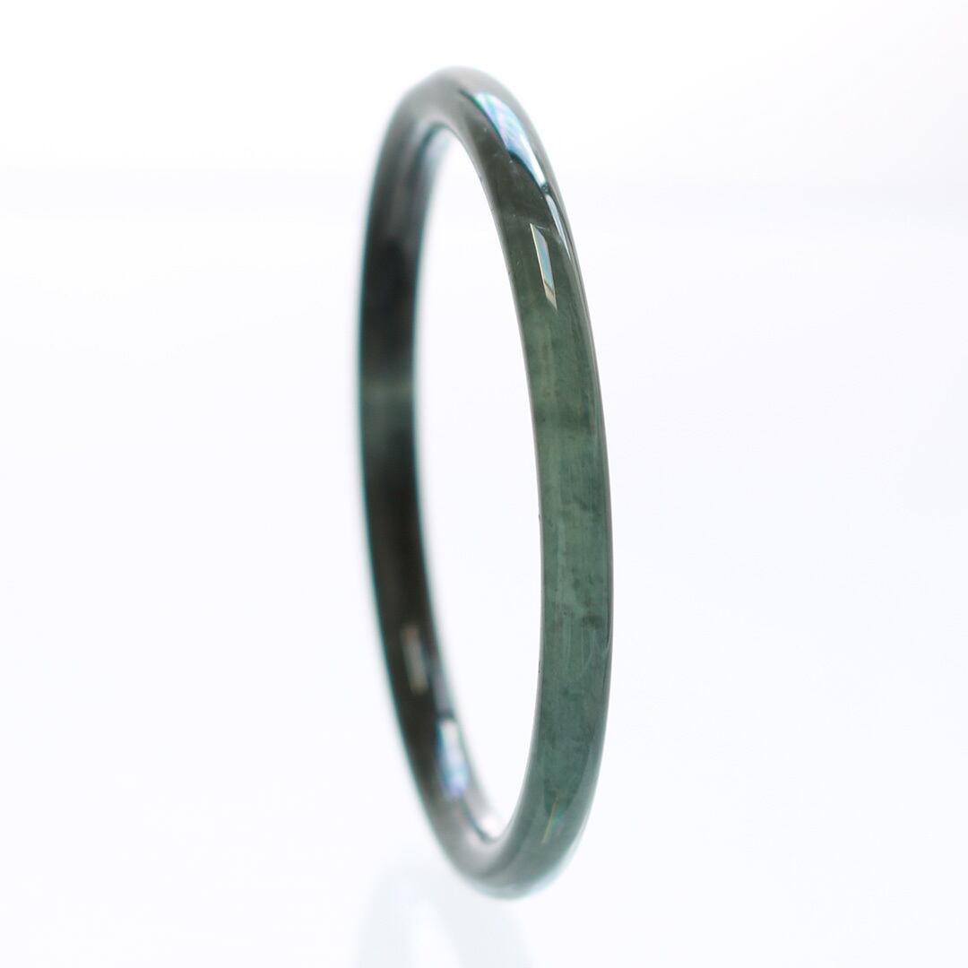 内径 約60.1mm】princess/black 翡翠バングル A貨翡翠 jd_bg1326