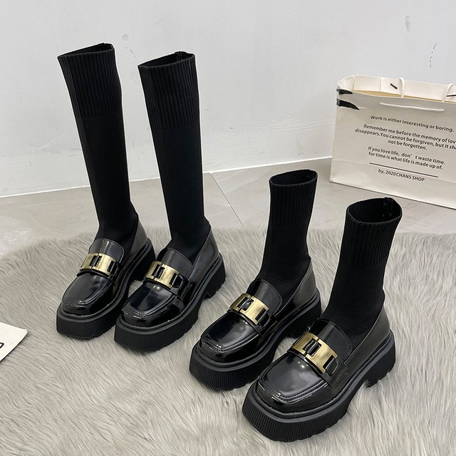 ソックス ブーツサマーレッド薄手レザーストレッチ 靴 シューズ エラスティック 伸縮 夏物 タイツ ストッキング スクウェア 部族の婦人靴19385436769