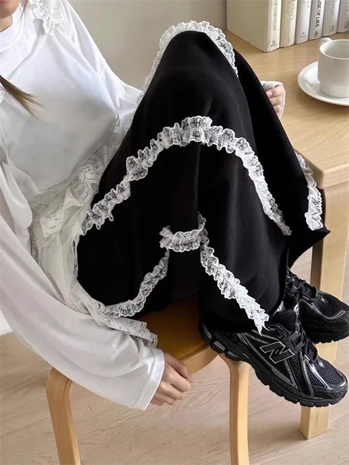 2color / レースフリルデザインスカート