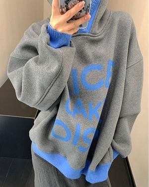 Bi-color Pullover Hoodie 504132