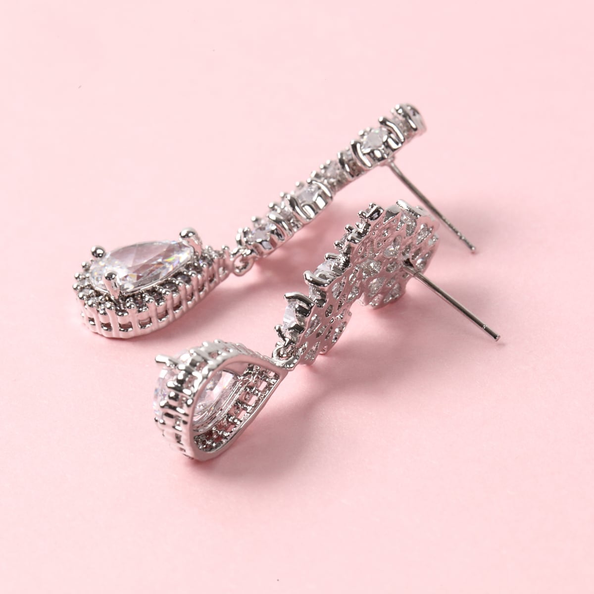 S-3 キュービックジルコニア ネックレスピアス/イヤリングセット
