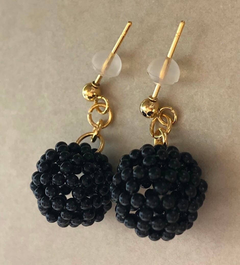 神聖幾何学フラーレン2㎜ビーズ使用 ストラップ羽 | Blu verde