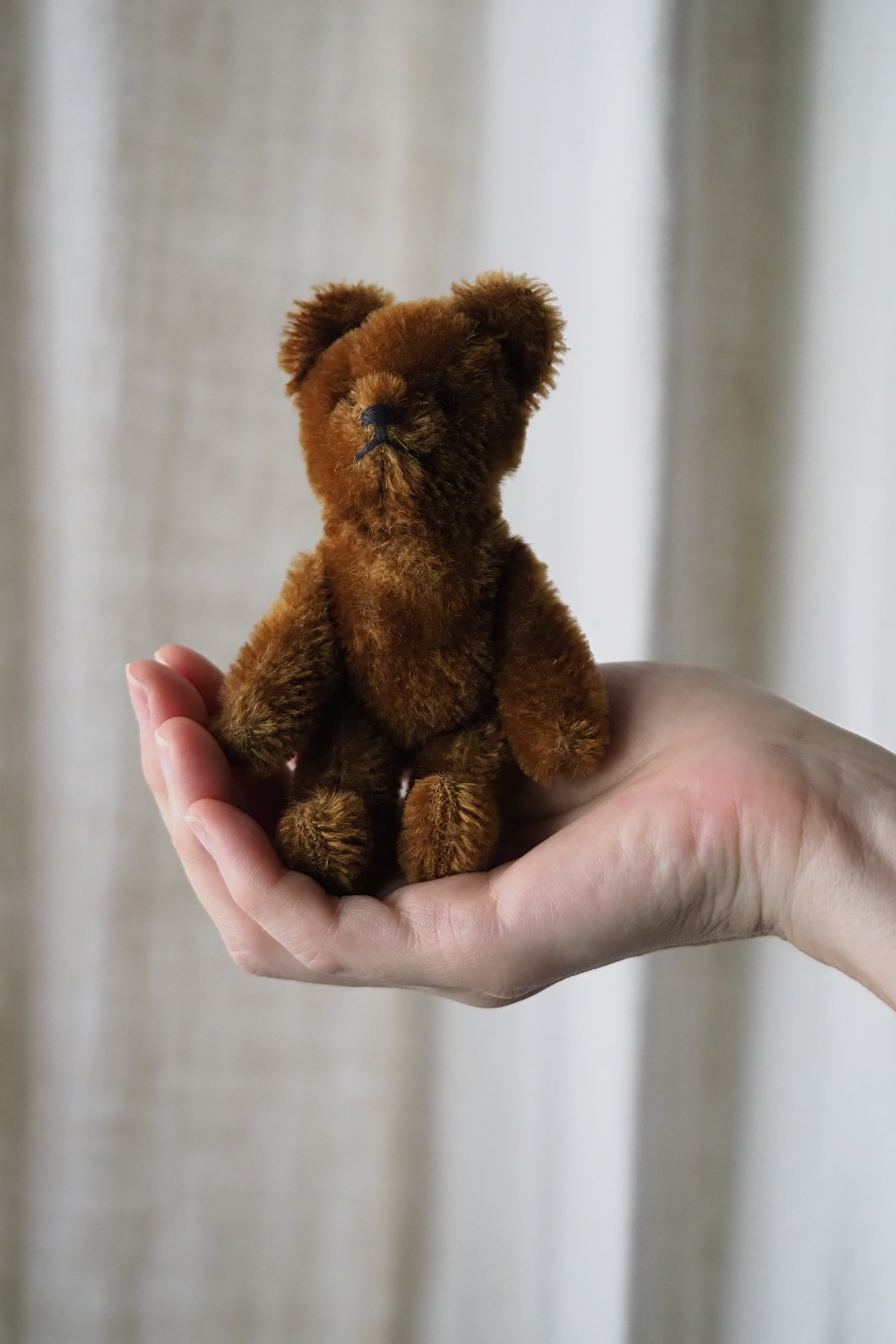* vintage bear ❀ イチゴみるく色の 可愛い クマちゃん コロボックルくまちゃん-vintage teddy bear | アンティーク