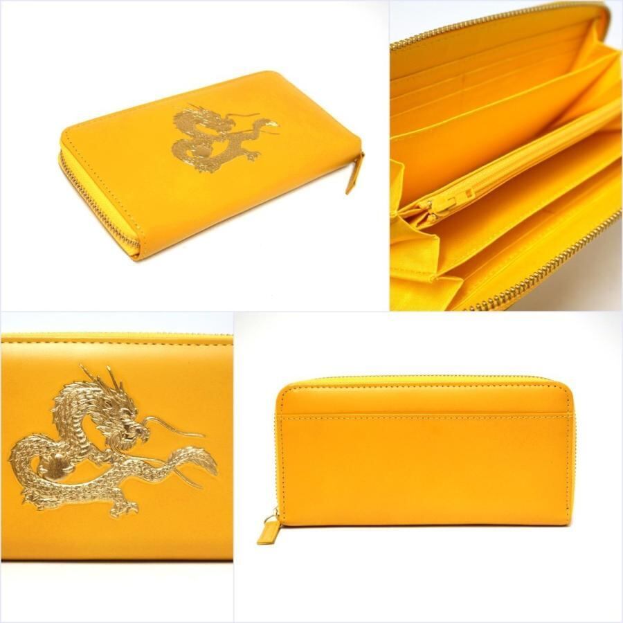 101445皇帝龍18金ラウンド財布(イエロー) | takasago | 東京柴又革