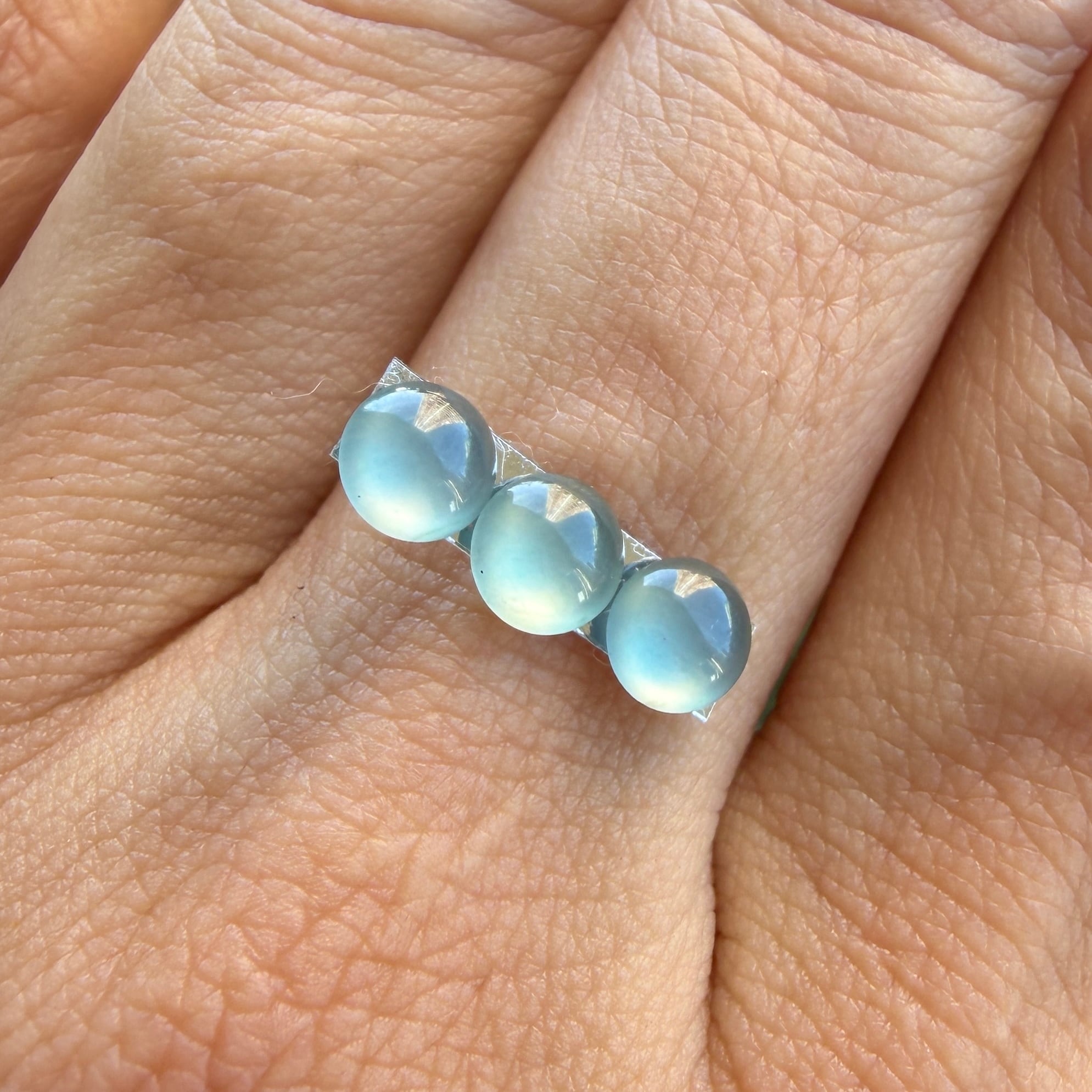 5mm Ice Blue Jade 3pc Set | Victorian Box