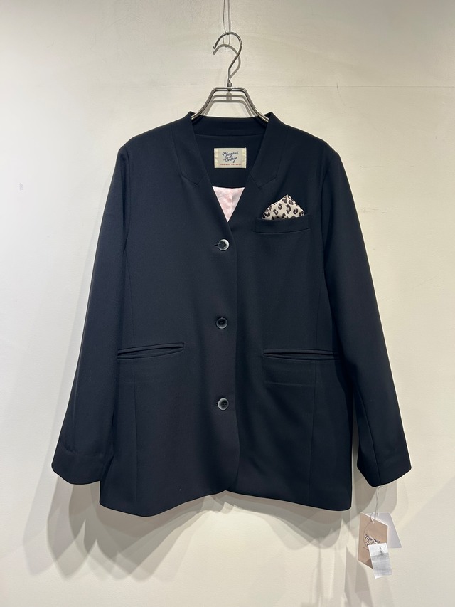 margaux vintage　ショルダーパッドノーカラージャケット