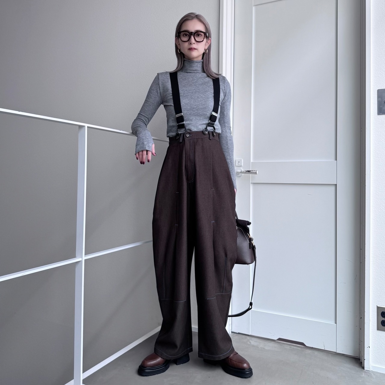 special price【9月上旬発送】[3piece] color stitch set/brown