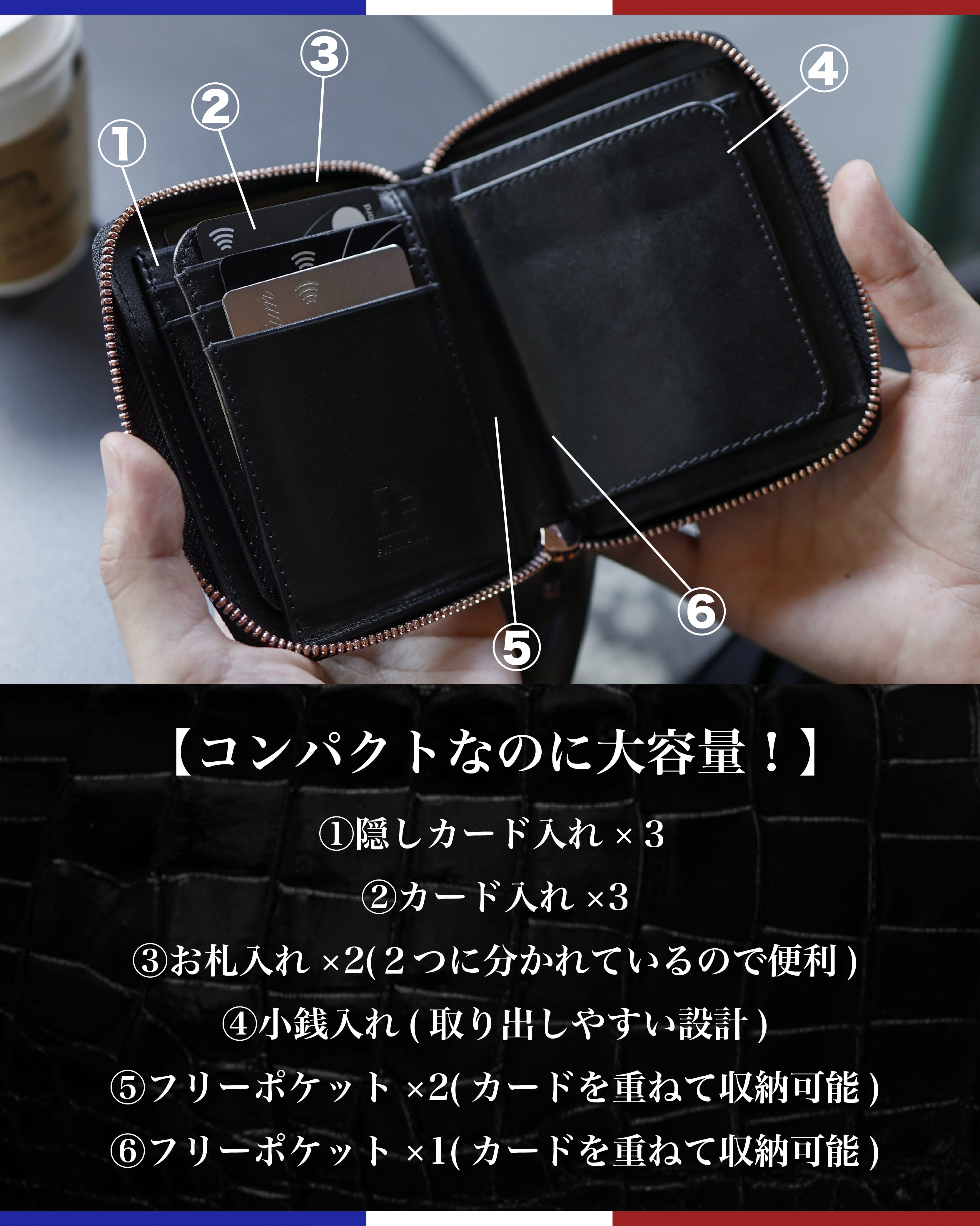 圧倒的高級感】Crocodile Porosus Middle Wallet【最高級 圧倒的高級感】Crocodile Porosus Middle Wallet【最高級