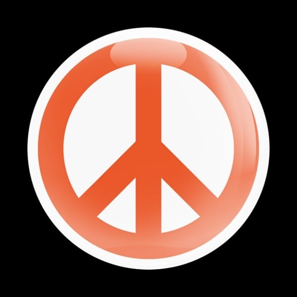 ゴーバッジ(ドーム)（CD0431 - SIGN PEACE ORANGE W） - 画像1