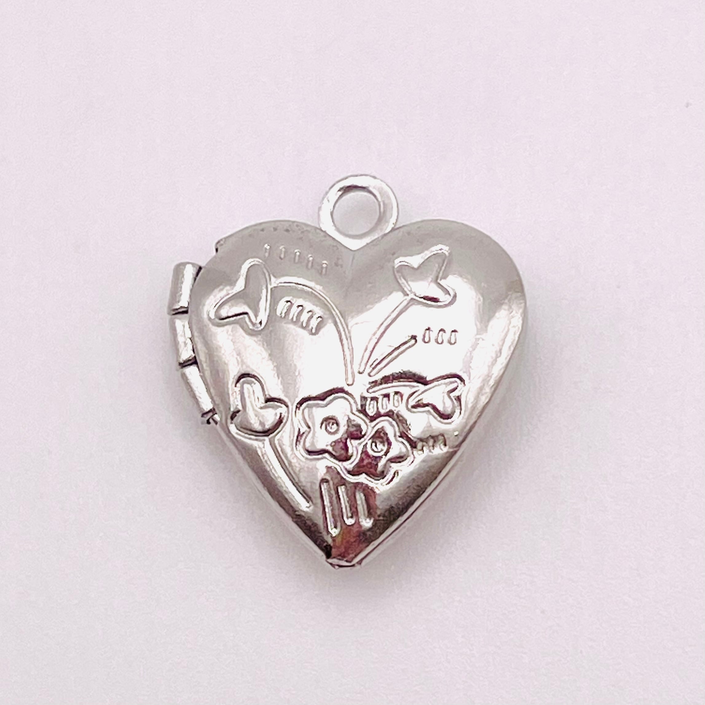 40s Sweet Heart jewelry Puffy Heart Sterling WWⅡ Forget me not 第