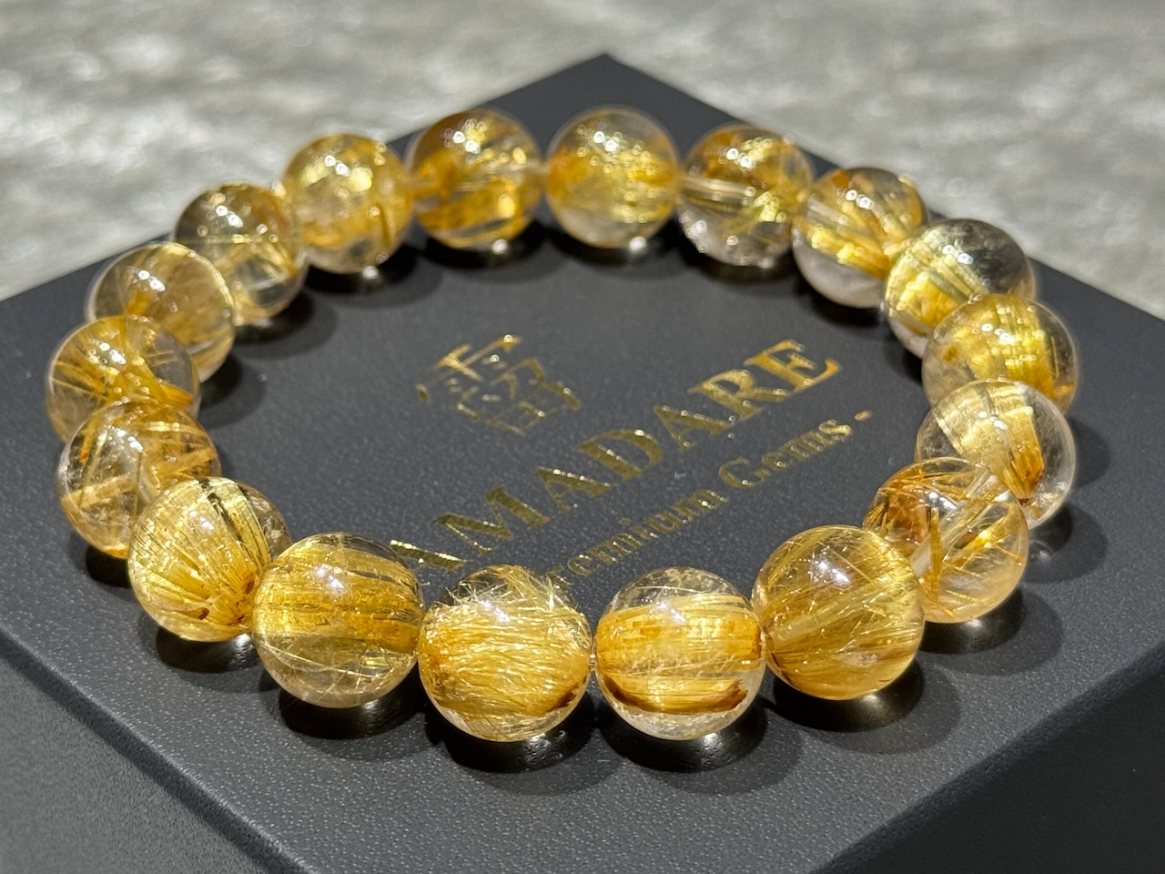 No.1904【SS】ゴールドルチルクォーツブレスレット