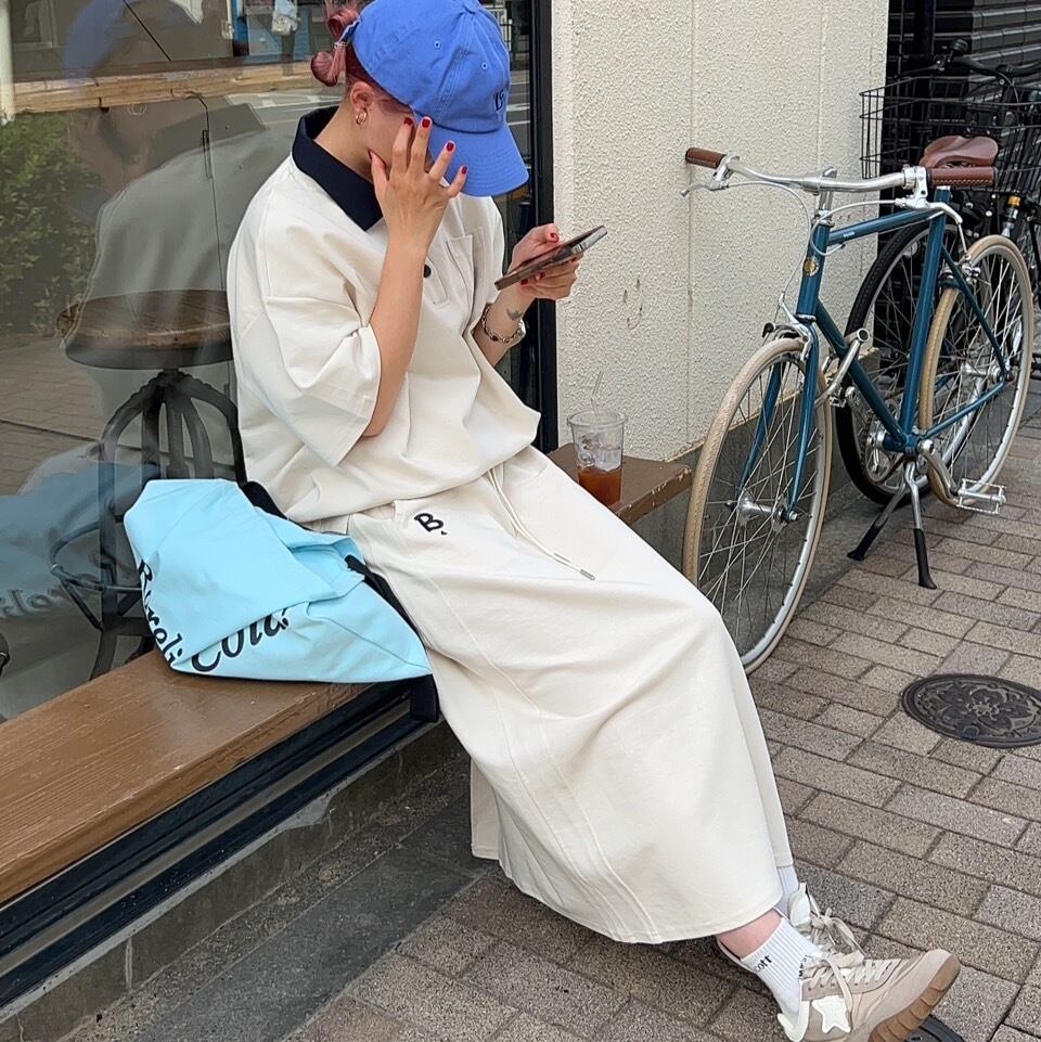 【beige】スウェTスカートセットアップ_LN02217