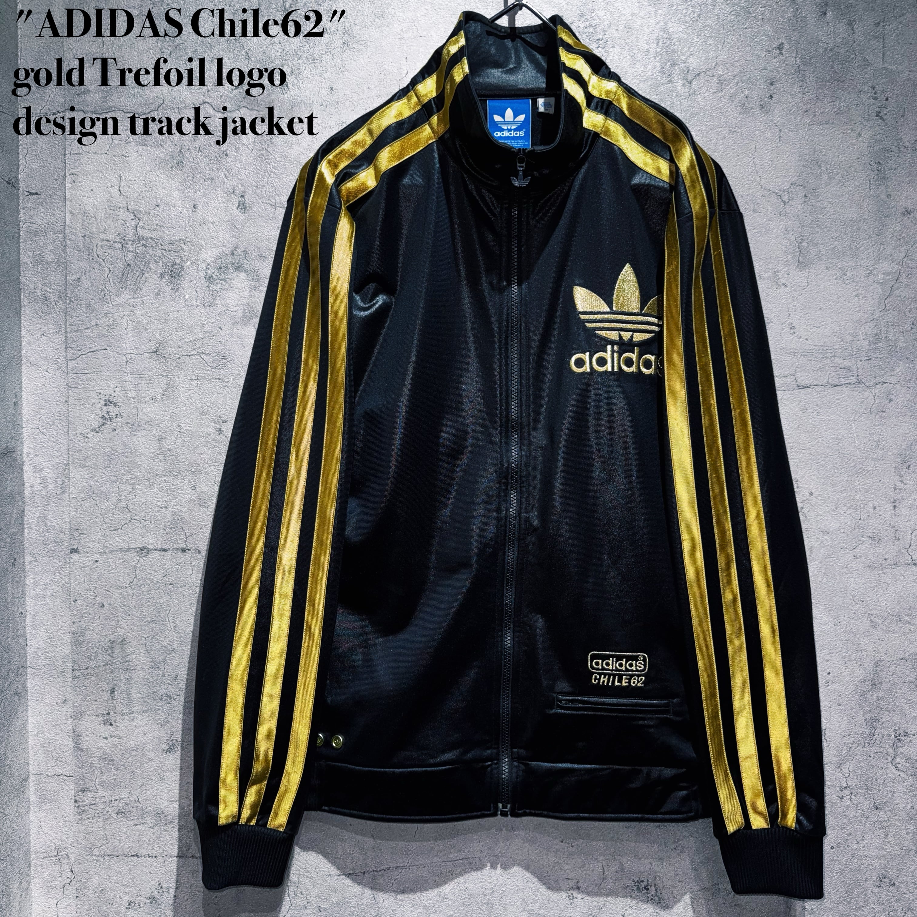 "ADIDAS Chile62"gold Trefoil logo design track jacket