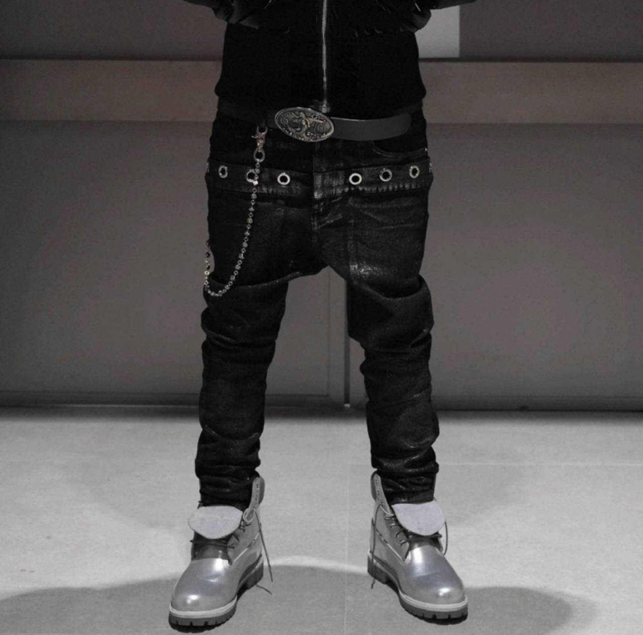 SIR double waist leather like pants【ET032】 - 5
