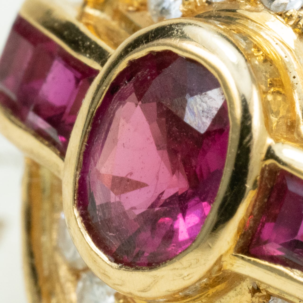 日本の作品】レトロ ヴィンテージ ジュエリー K18 ルビー ダイヤモンド