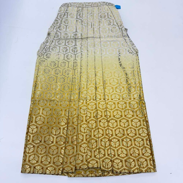 袴 行灯袴 男袴 紐下丈90cm 男性用袴 L-2Lサイズ 成人式袴 金 黄色 中古 4655