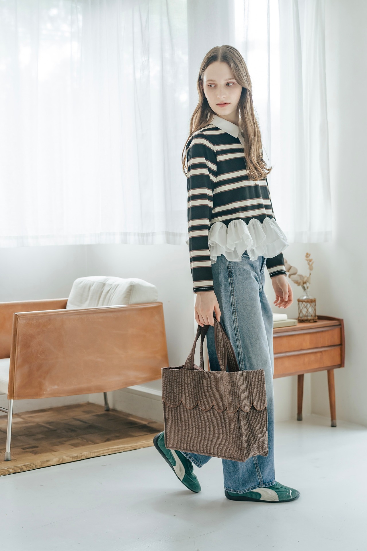 New color【Square Tote】Scallop Medium