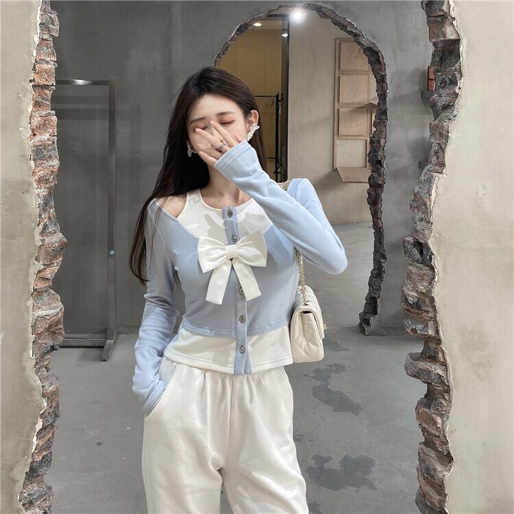 スプリングスタイルストラップレススリムリボンショートトップス レディース ロング 春物 ドラファッションホール58387525559