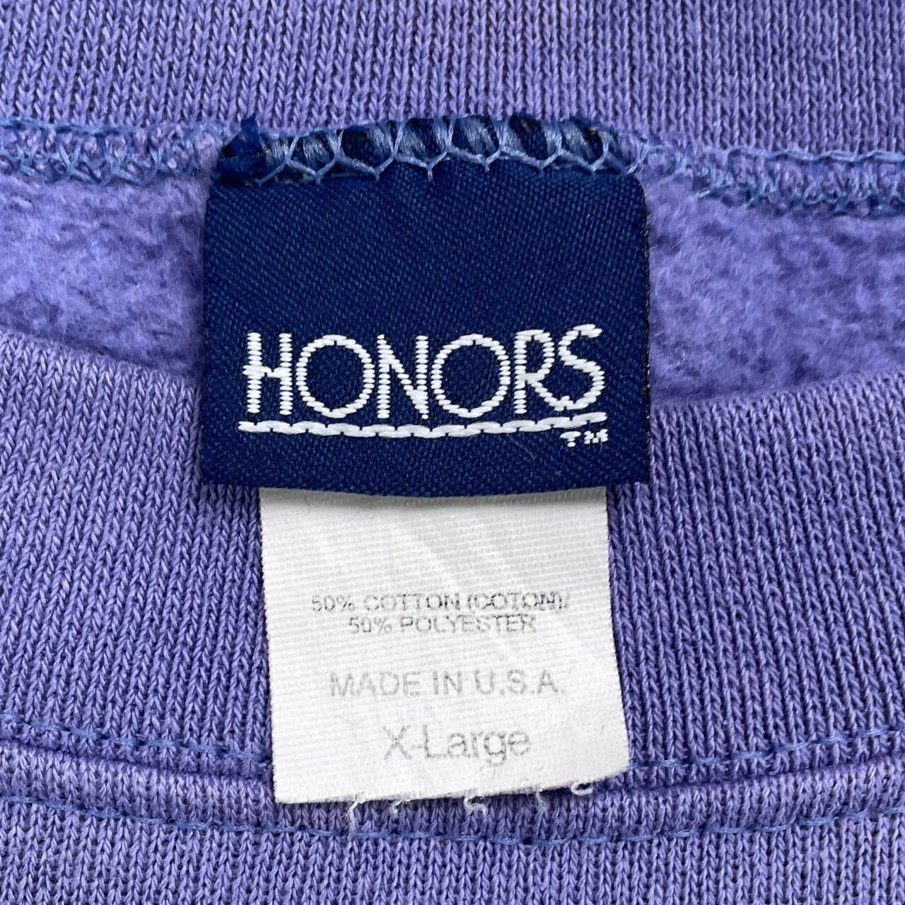 90年代 USA製 HONORS ブランクスウェットシャツ 無地 メンズXL 古着 