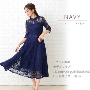 送料無料 未使用 発表会 舞台衣装 パーティ フォ－マル 透け感 セクシ－ 総レース ワンピ－ス M [OPN3583]