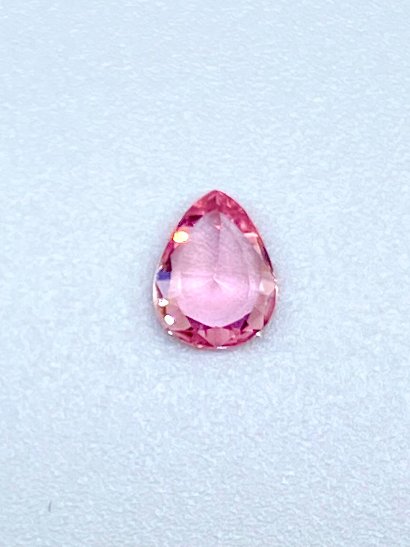 パパラチアサファイア 0.455ct【中央宝石研究所鑑別つき】【動画リンク 