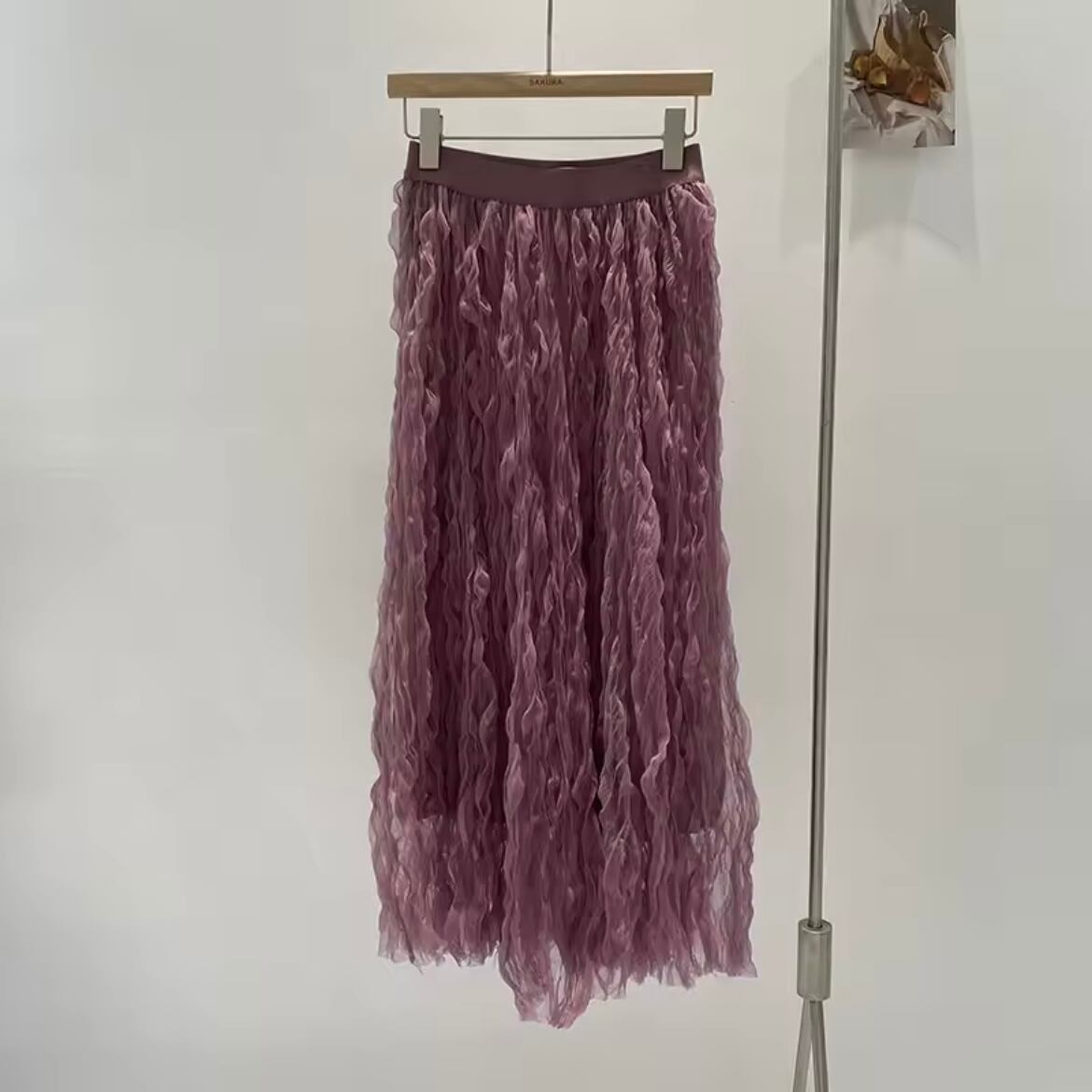 ウェーブシフォンロングスカート