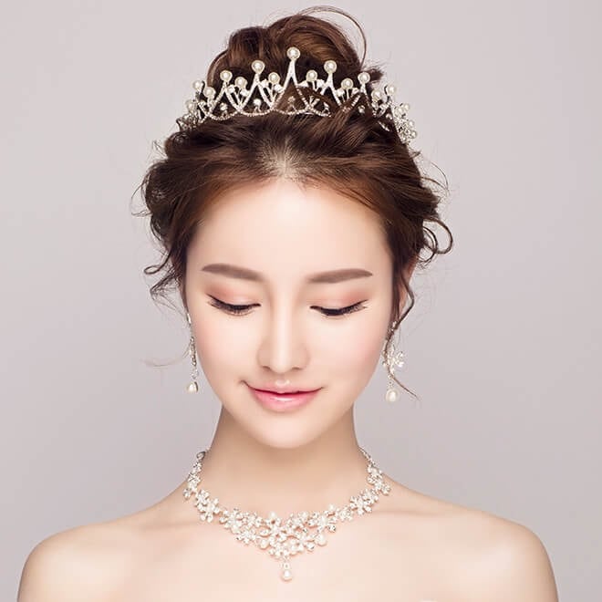 ネックレス & ピアス / イヤリング 2点セット (BC-PN4)｜ウェディング