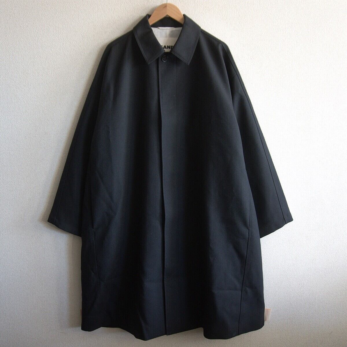 美品】 JIL SANDER 【ウールギャバジン ステンカラー コート】48