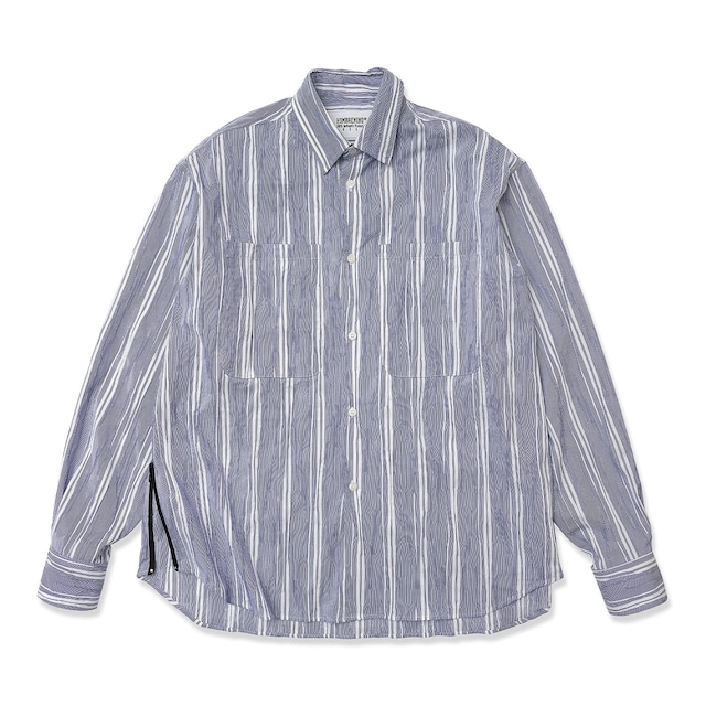 HOMBRE NINO : STRIPE VENTILATION SHIRT HN0241-SH0006 C/# BLUE SIZE L