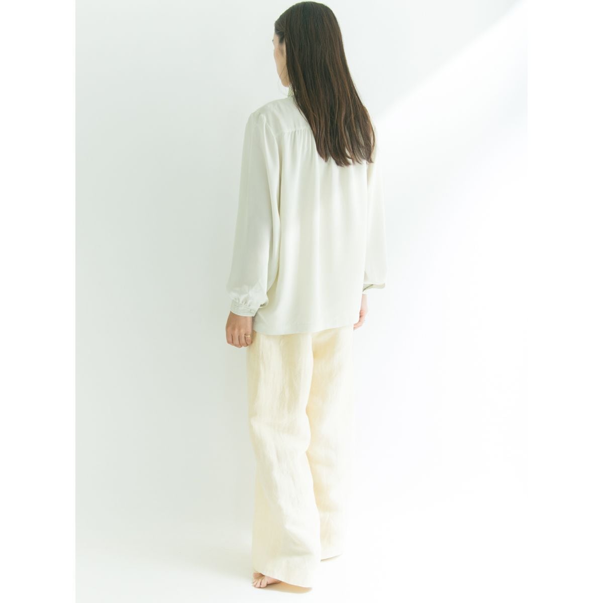 【carven paris】stand collar polyester shirt（スタンドカラーシャツ 長袖ブラウス）8d
