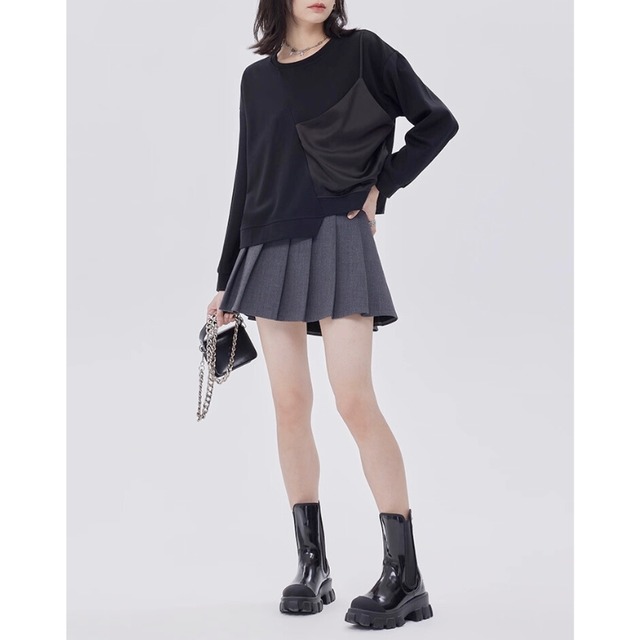 Asymmetric layered detail top C1419