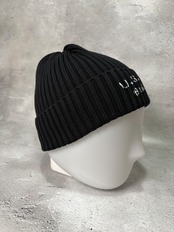 AVIREX / アヴィレックス SURPLUS STENCILPRINT COTTON KNITWATCH ニット帽 ワッチ ブラック