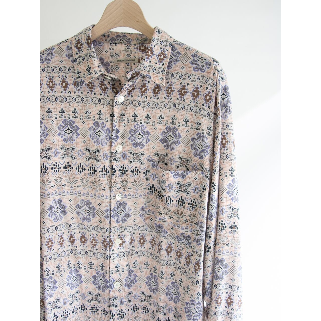 【TOKIO KUMAGAI】L/S Printed Shirt（トキオクマガイ 長袖プリント柄シャツ）