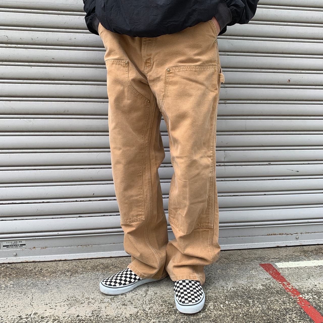 90s USA carhartt ダブルニーダックペインターパンツ 茶系 W38
