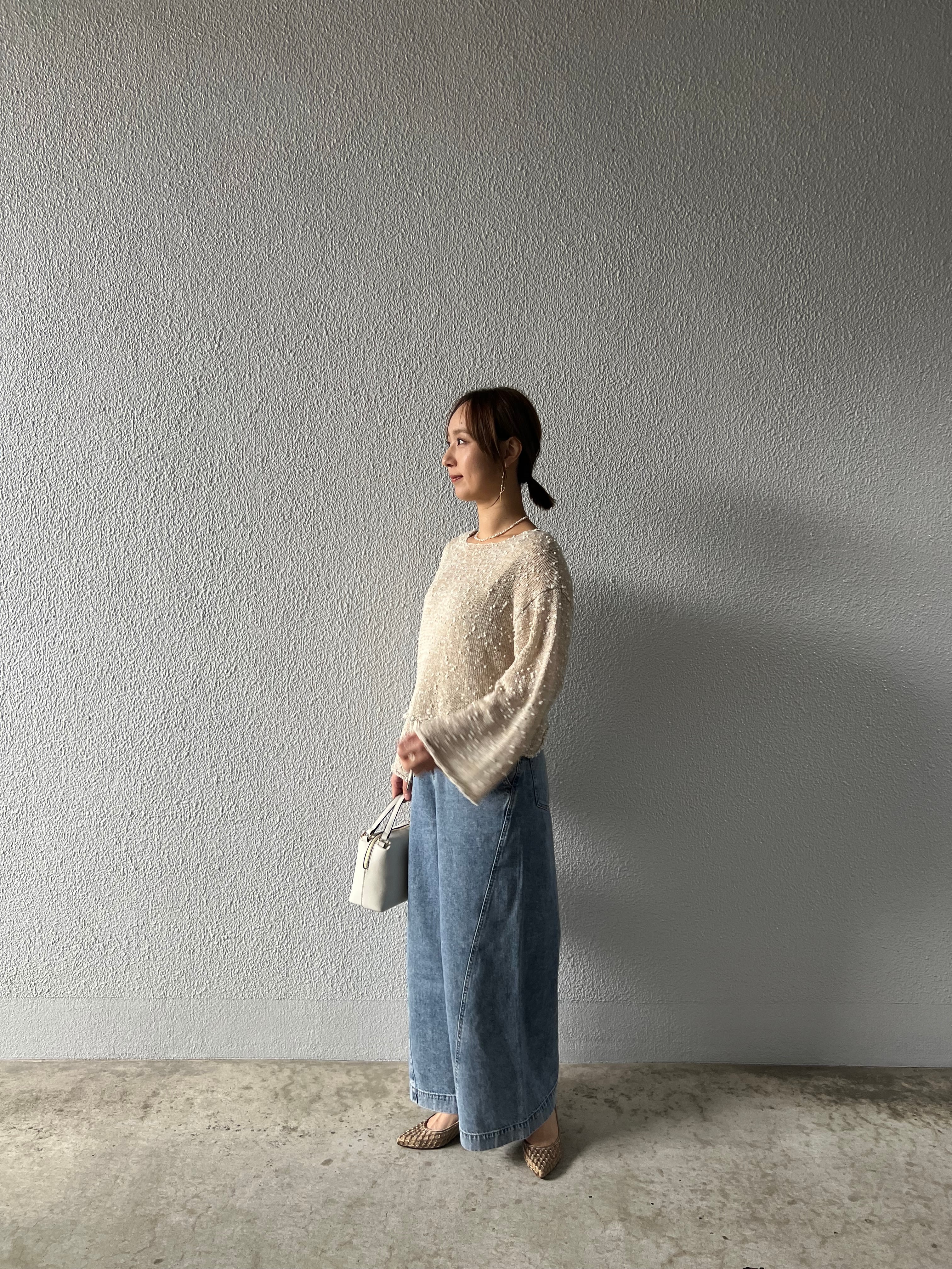 【SELECT】ponponヤーンワイドスリーブプルオーバー