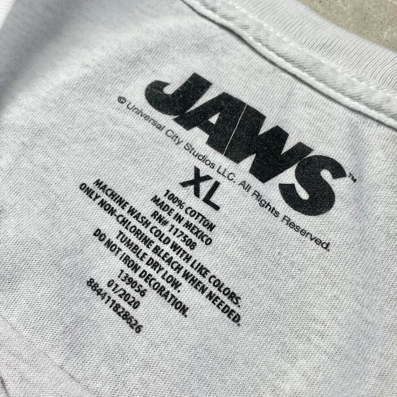 JAWS ジョーズ ムービーTシャツ メンズXL 古着 映画 ホワイト 白色 