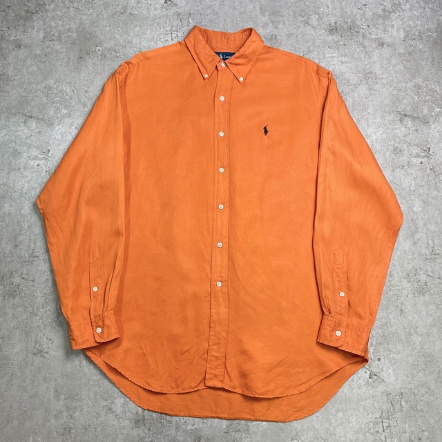 90年代 Ralph Lauren ラルフローレン BLAKE シルク×リネン ボタン 