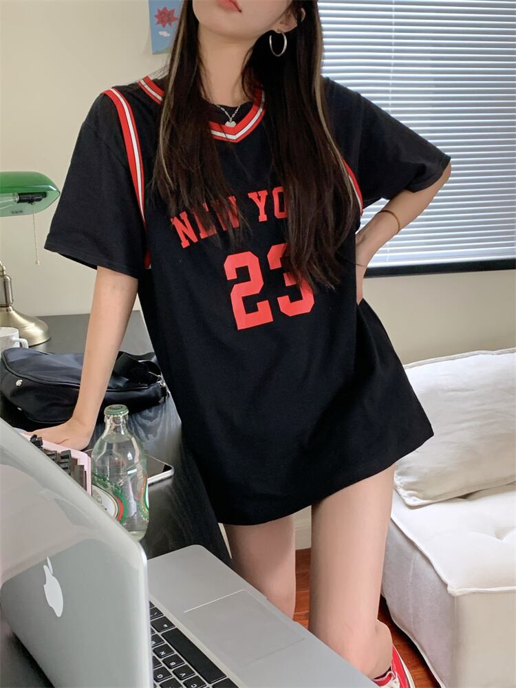 カジュアルプリントTシャツ サマールーズトップス 夏物 モンロー26407102231