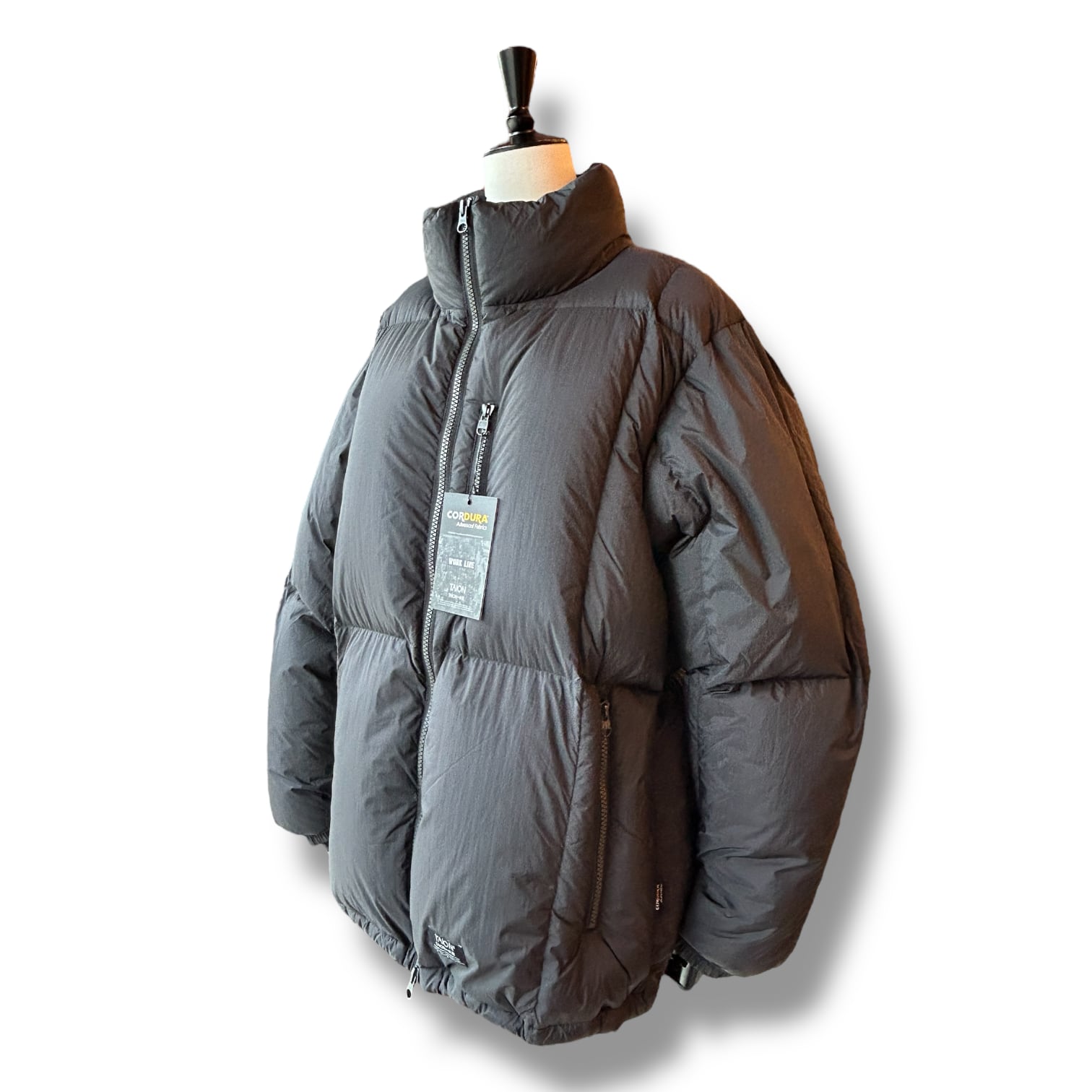UNISEX”WORK W ZIP Volume Down Jacket-Black【TAION】タイオンダブル