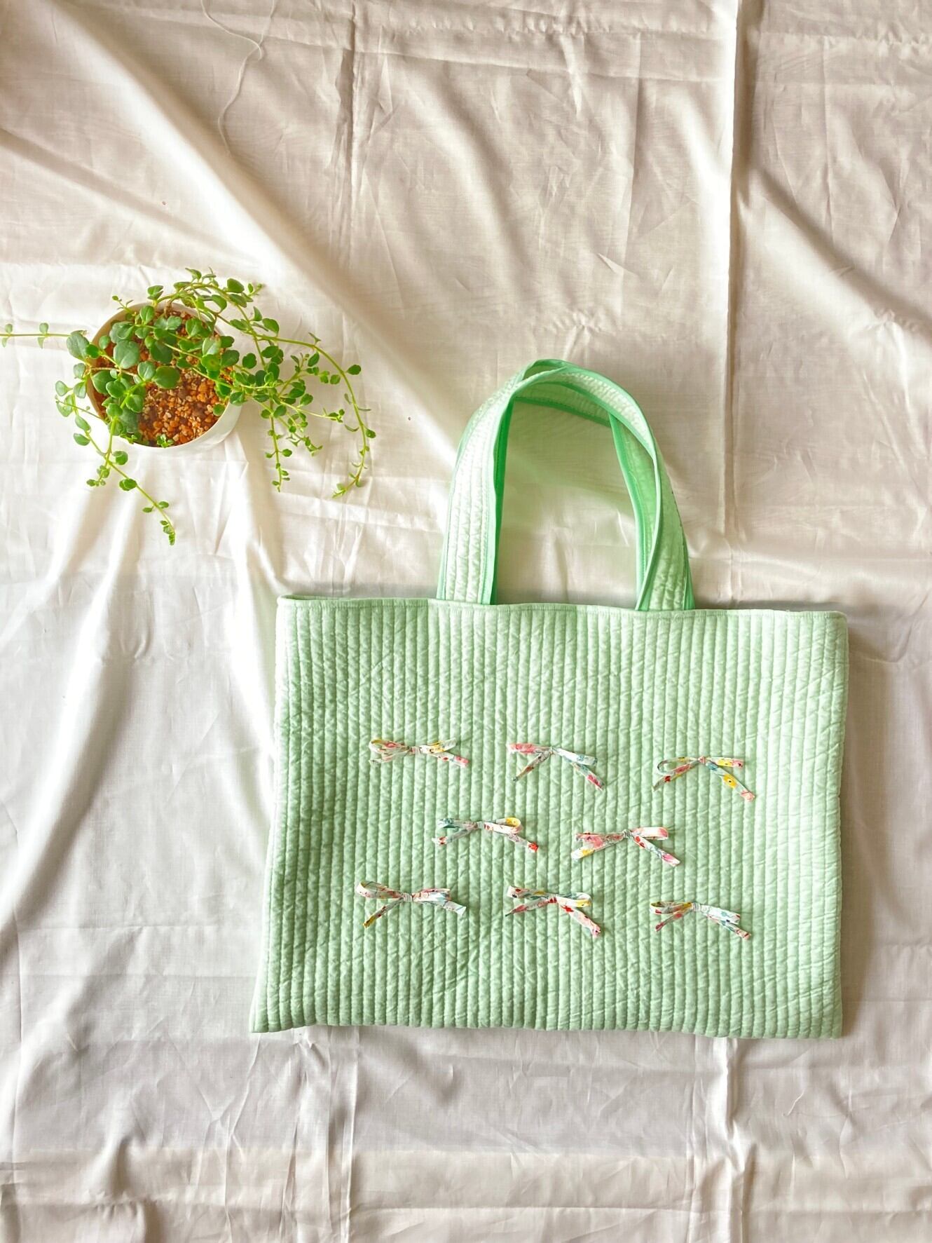 韓国ヌビ&リバティリボン トートバッグ サブバッグ