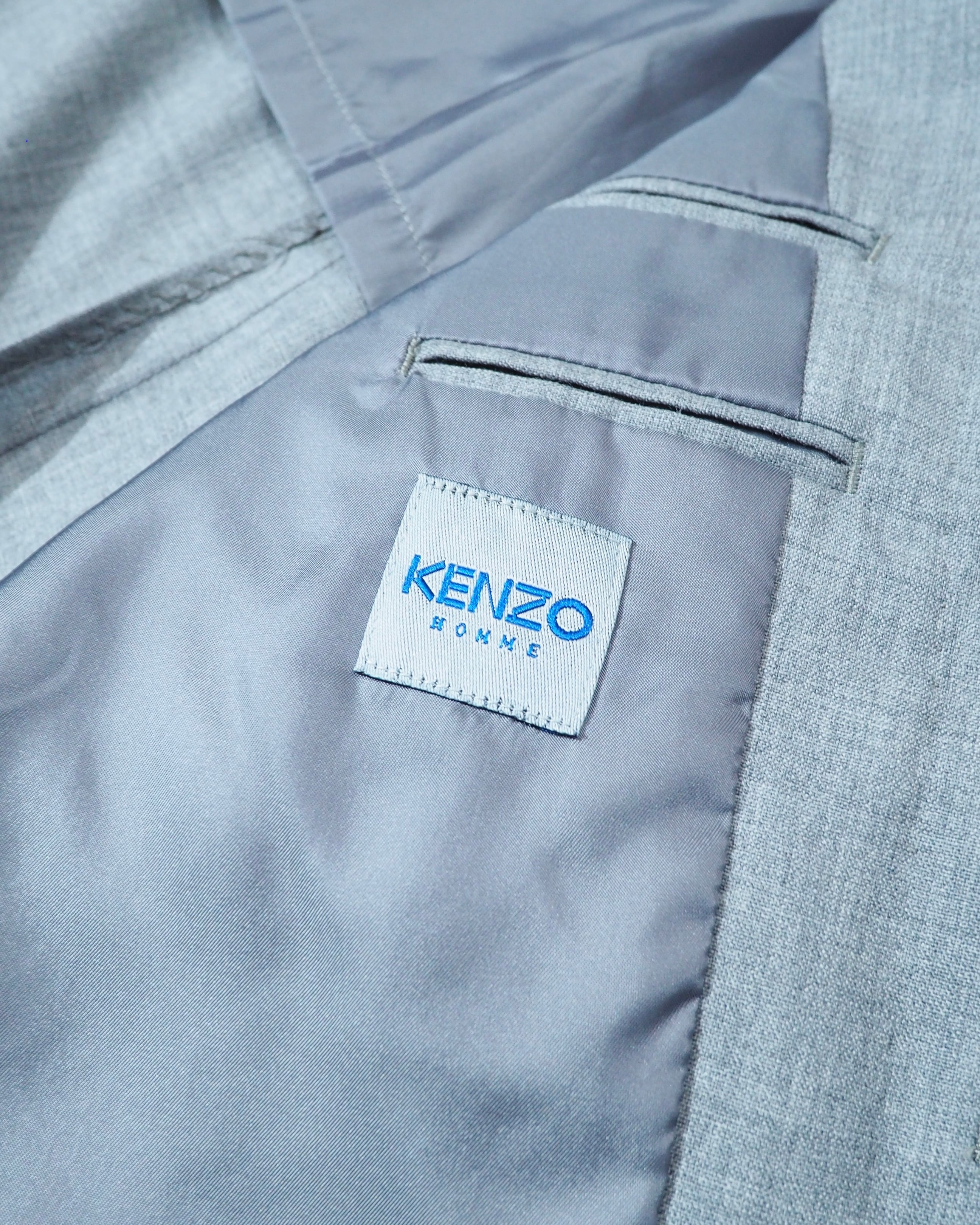 1990s " KENZO HOMME " Beautiful Smoky Blue Color vintage Tailored jacket
