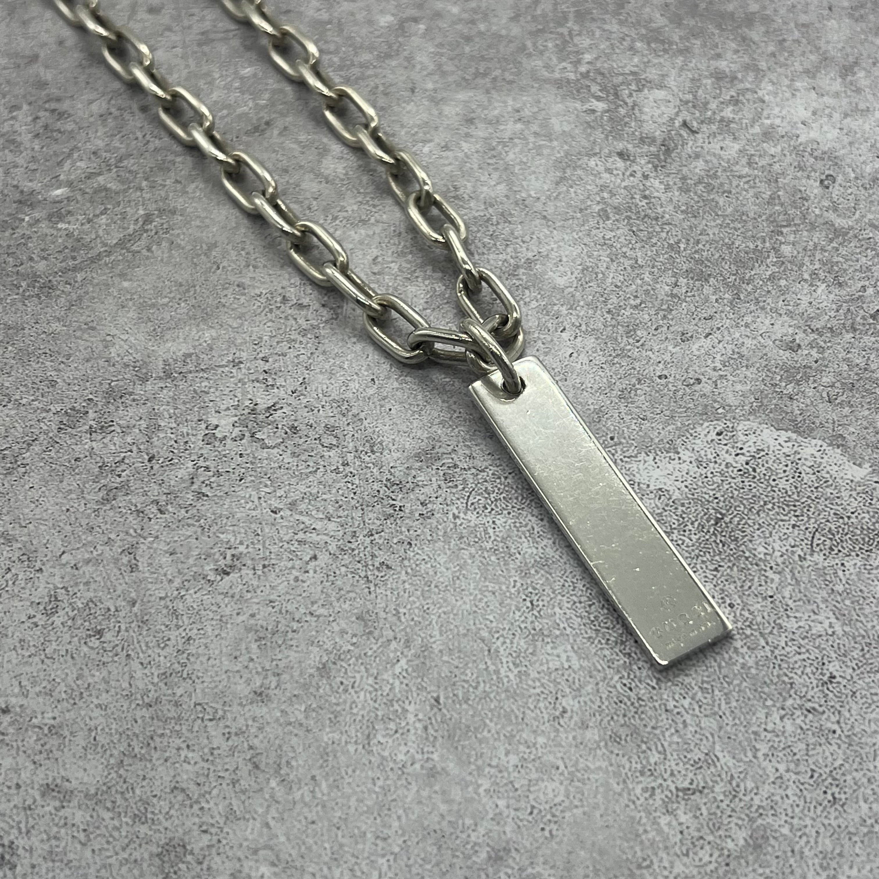 グッチ GUCCI バープレート オーバルリンクチェーン ネックレス SV925