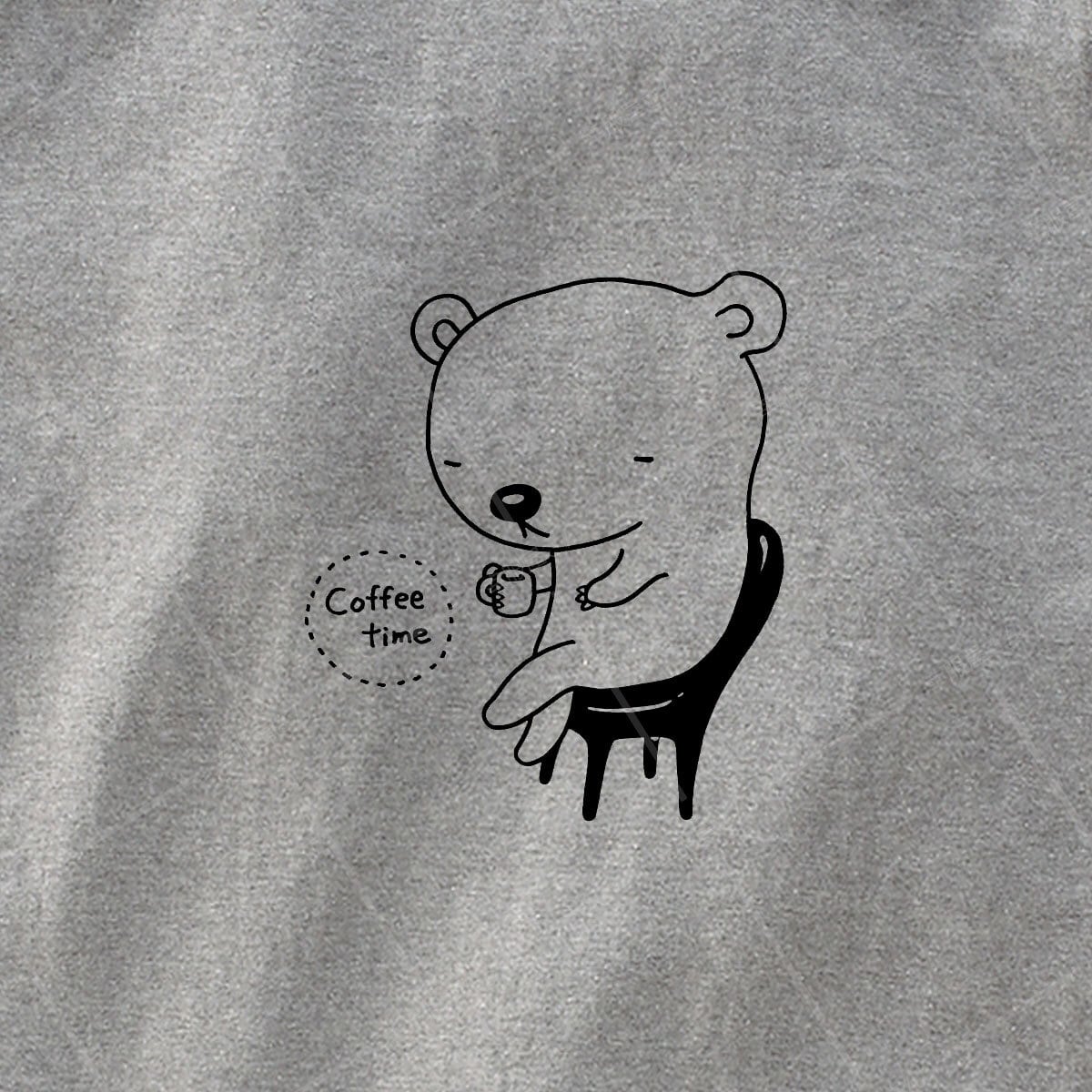 クマさん休憩中 Tシャツ am53 くま クマ おもしろtシャツ 手描き | 幸