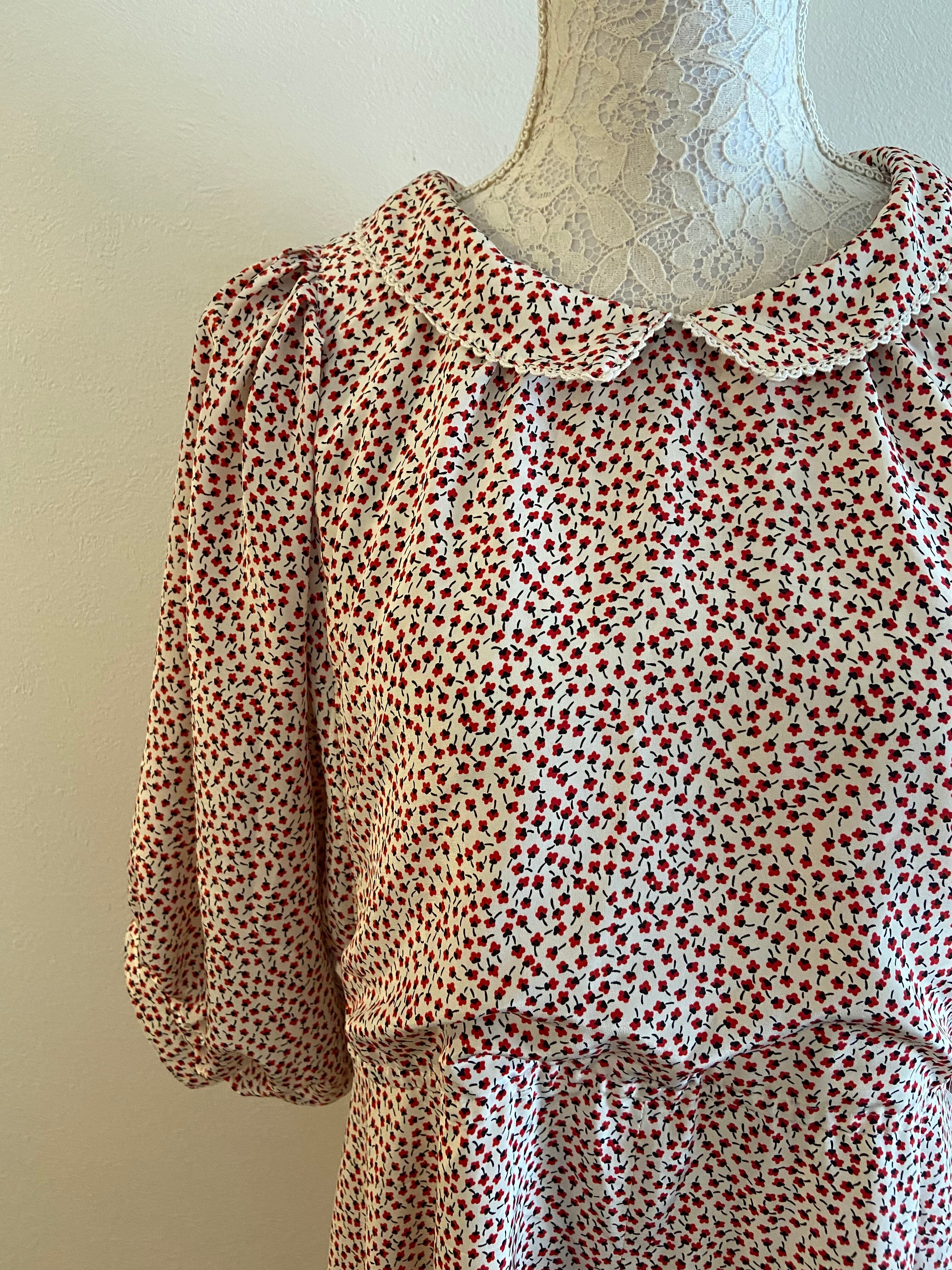 JULY ClAIRE】レトロベロア調ドルマンスリーブワンピース 金ボタン