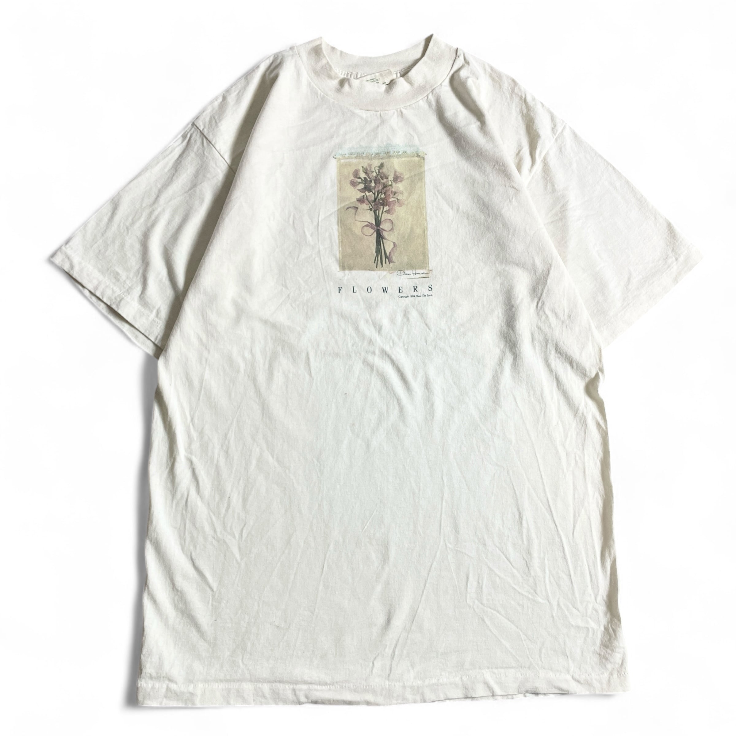 90s USA製 PLANT THE EARTH 花 アート T-shirt