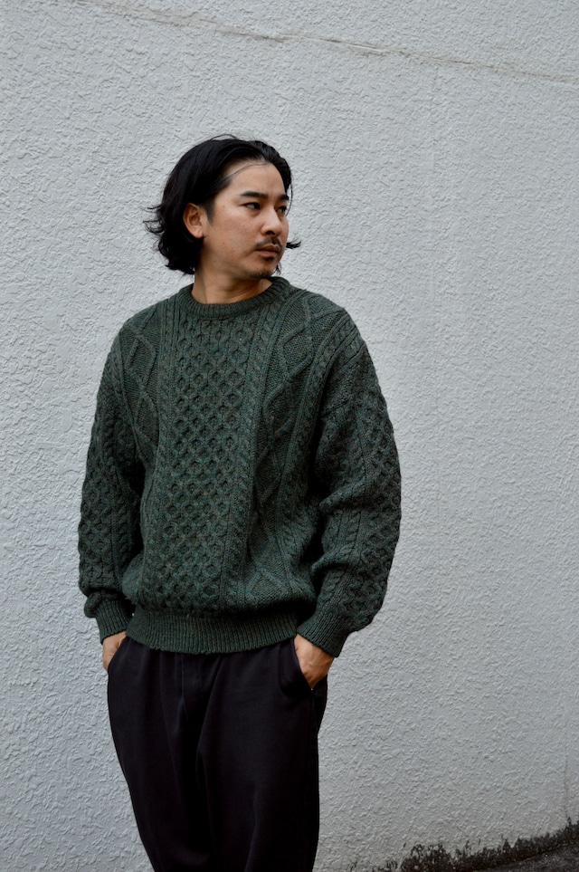 INISFREE 80s Wool Fisherman's Sweater Made in Ireland イニスフリー 80年代 フィッシャーマンニット アランニット