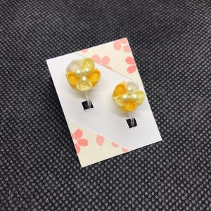 3色 お花 ノンホールピアス イヤリング ピアス