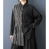 ストライプ 切替 デザイン シャツ 00349